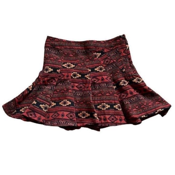 BCBGENERATION Orange Yellow Patterned Skirt - Picture 1 of 6